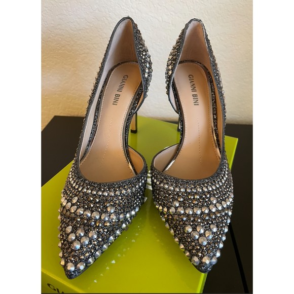 Gianni Bini (Worn ONCE) Mairah Studded Sparkly Heels - Sz 7 - Picture 2 of 12